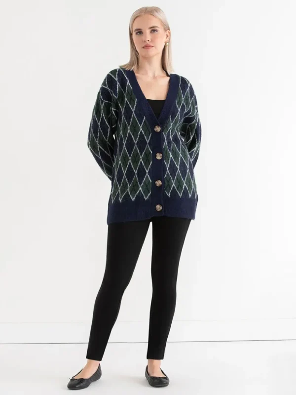 Ricki's Sweaters & Cardigans*Argyle Button Front Cardigan