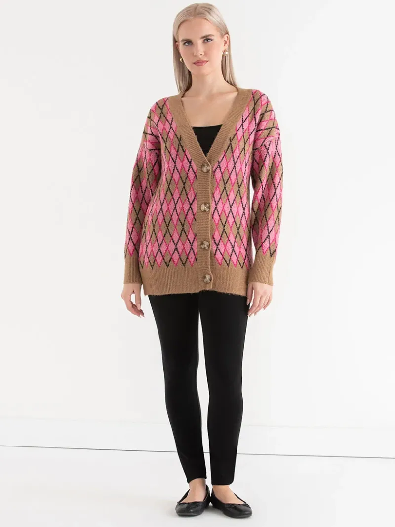argyle_button_front_cardi_4-2.webp Ricki's Sweaters & Cardigans*Argyle Button Front Cardigan