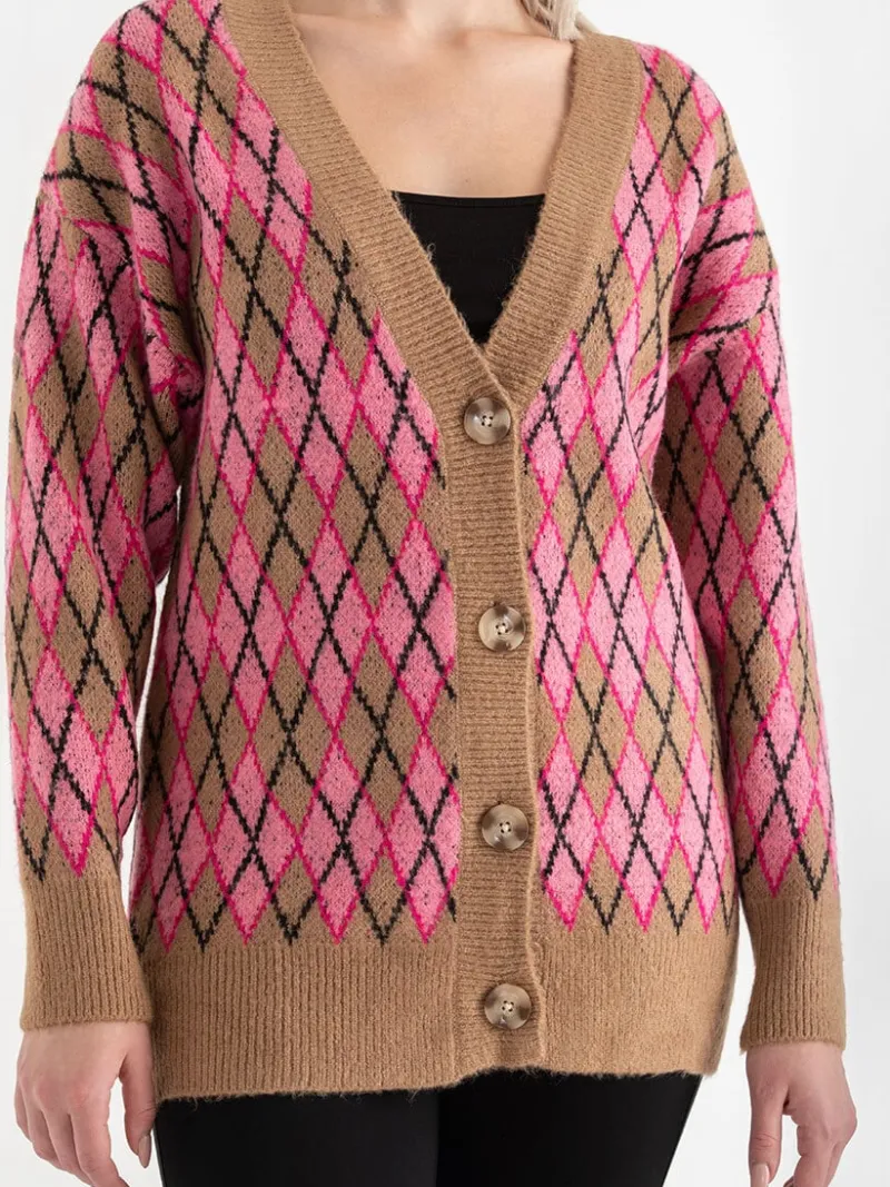 argyle_button_front_cardi_5-2.webp Ricki's Sweaters & Cardigans*Argyle Button Front Cardigan