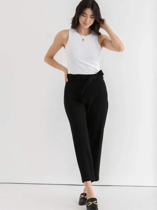 Ricki's Crops & Capris | Pants*Belted Straight Crop Pant in Scuba Crepe