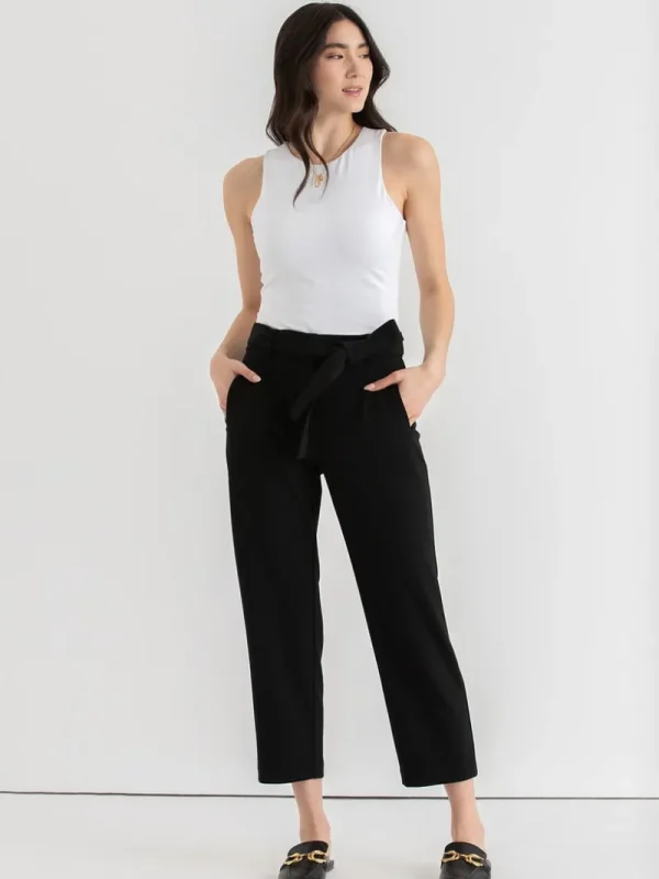 Ricki's Crops & Capris | Pants*Belted Straight Crop Pant in Scuba Crepe