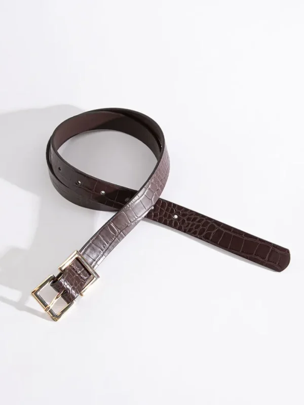 Ricki's Belts*Black Belt with Double Square Buckle