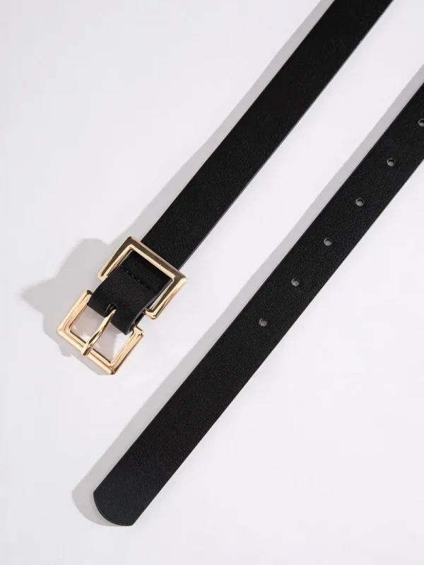 Ricki's Belts*Black Belt with Double Square Buckle