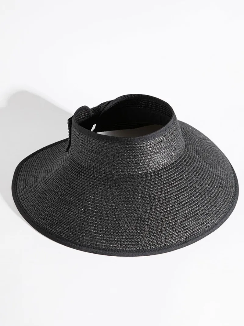 black_straw_brim_visor_0.webp Ricki's Hats*Straw Brim Visor