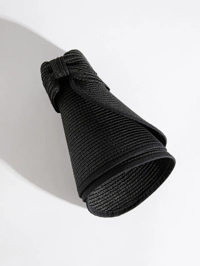 black_straw_brim_visor_3.webp Ricki's Hats*Straw Brim Visor