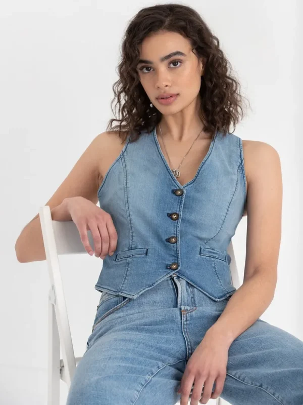 Ricki's Shirts & Blouses*Button Front Denim Vest