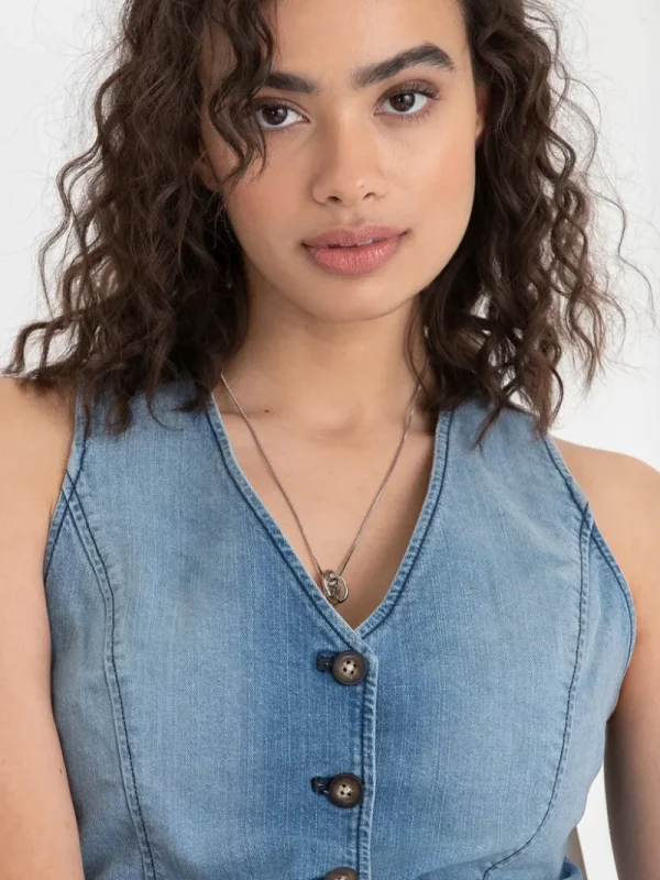 Ricki's Shirts & Blouses*Button Front Denim Vest