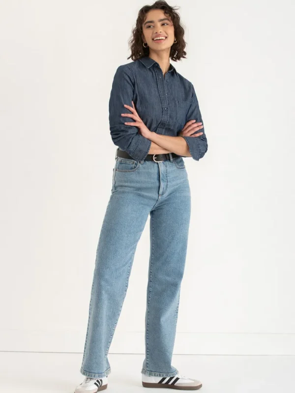 Ricki's Shirts & Blouses*Classic Fit Denim Button-Up Shirt