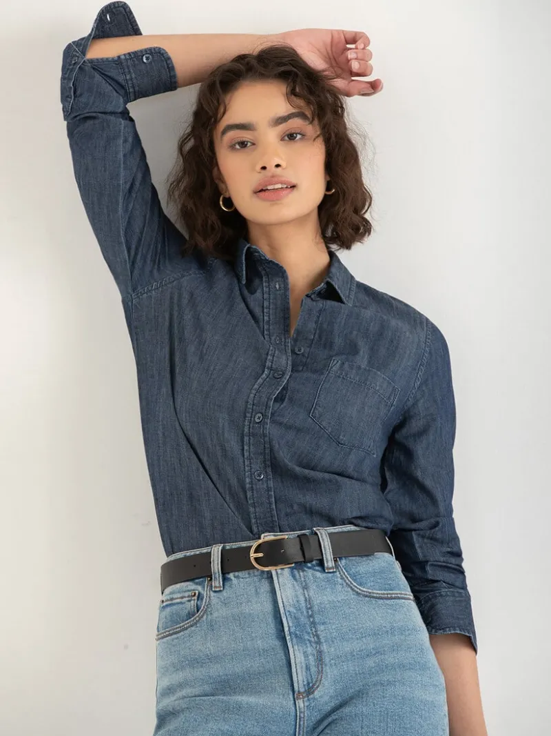 classic_fit_denim_buttonu_1-2.webp Ricki's Shirts & Blouses*Classic Fit Denim Button-Up Shirt
