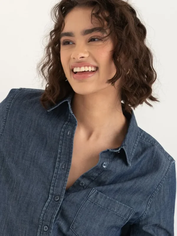 Ricki's Shirts & Blouses*Classic Fit Denim Button-Up Shirt