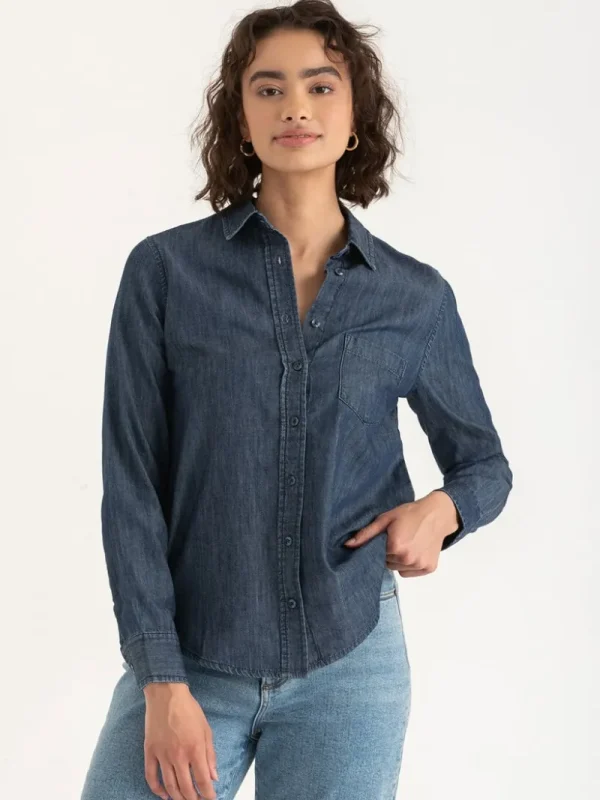 Ricki's Shirts & Blouses*Classic Fit Denim Button-Up Shirt
