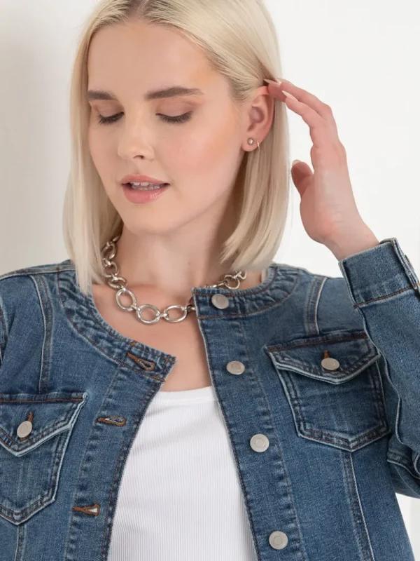 Ricki's Coats & Jackets*Collarless Denim Jacket