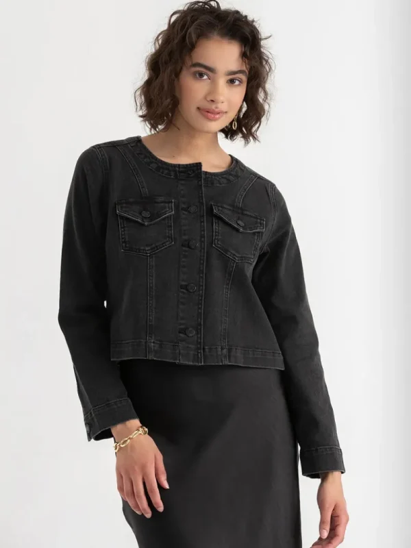 Ricki's Coats & Jackets*Collarless Denim Jacket