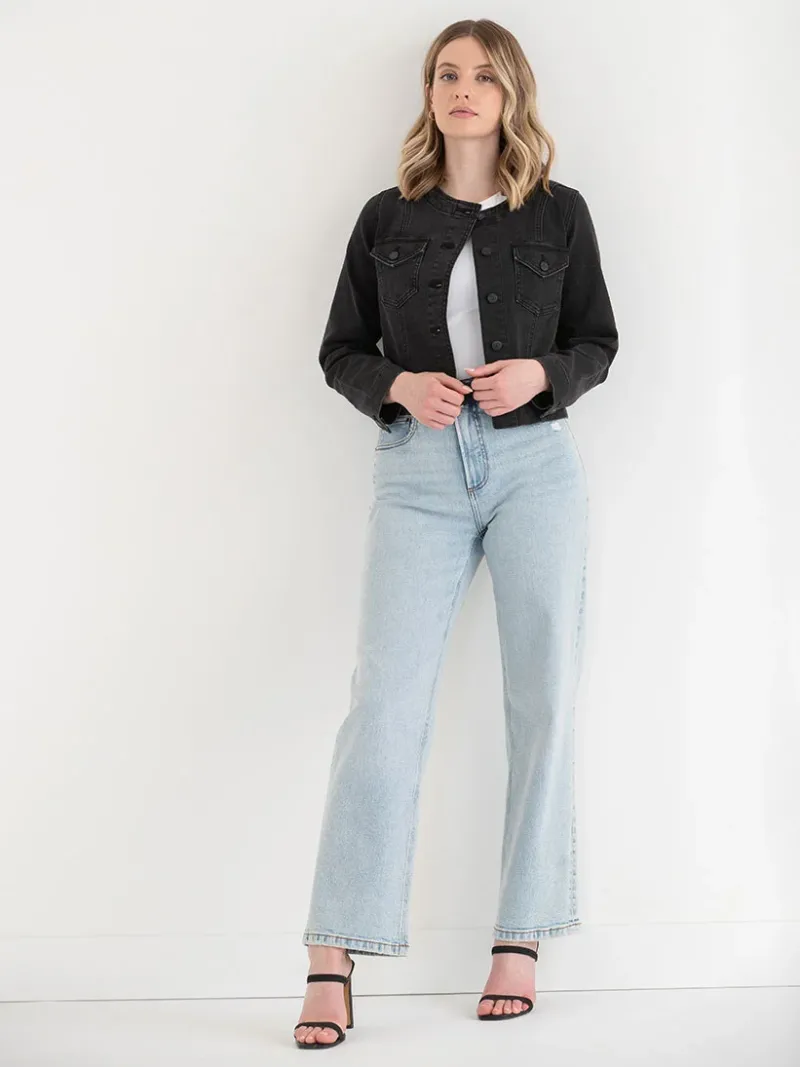 collarless_denim_jacket_4.webp Ricki's Coats & Jackets*Collarless Denim Jacket