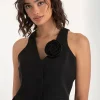 Ricki's Blazers*Crepe Vest with Detachable Rosette