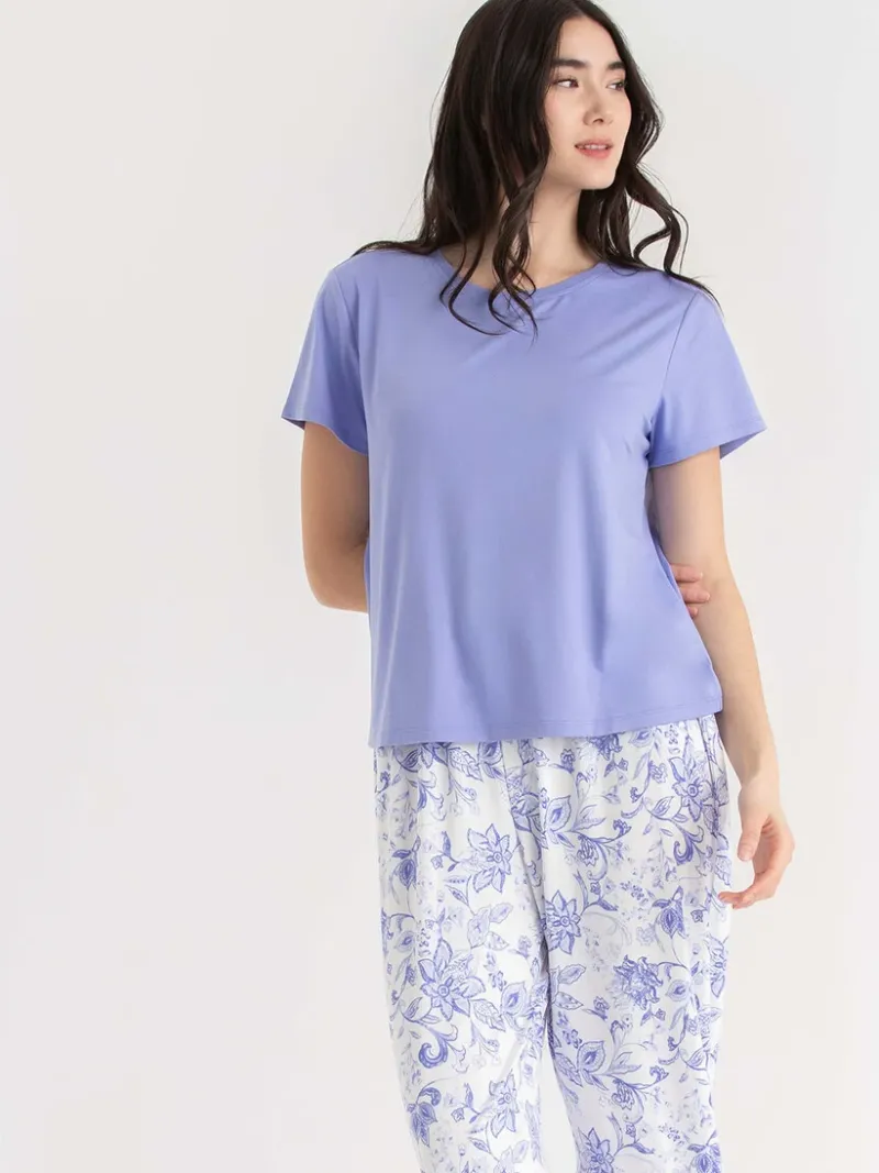 crew_neck_tshirt_with_pan_2.webp Ricki's Sleepwear*Crew Neck T-Shirt with Pants Sleepset