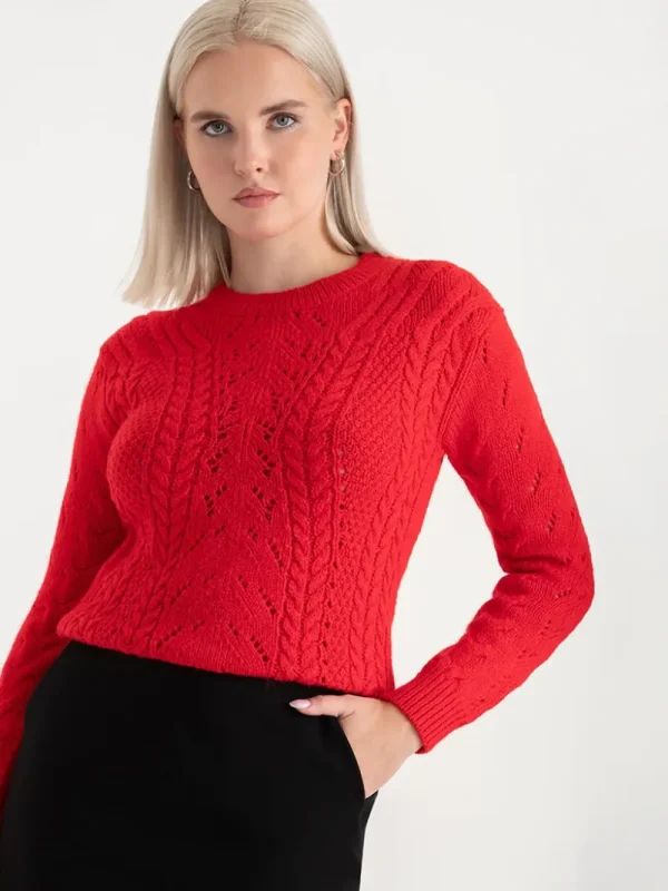 Ricki's Sweaters & Cardigans*Crewneck Cable Knit Sweater