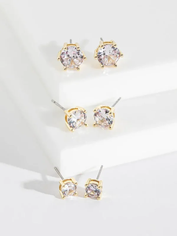 Ricki's Earrings*Crystal Stud Earring Trio
