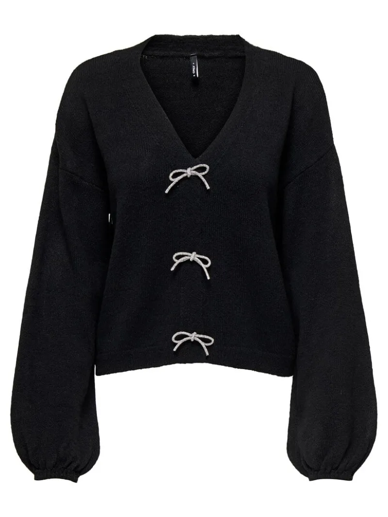 donna_silver_bow_pullover_4.webp Ricki's Sweaters & Cardigans*Donna Silver Bow Pullover Sweater | Only