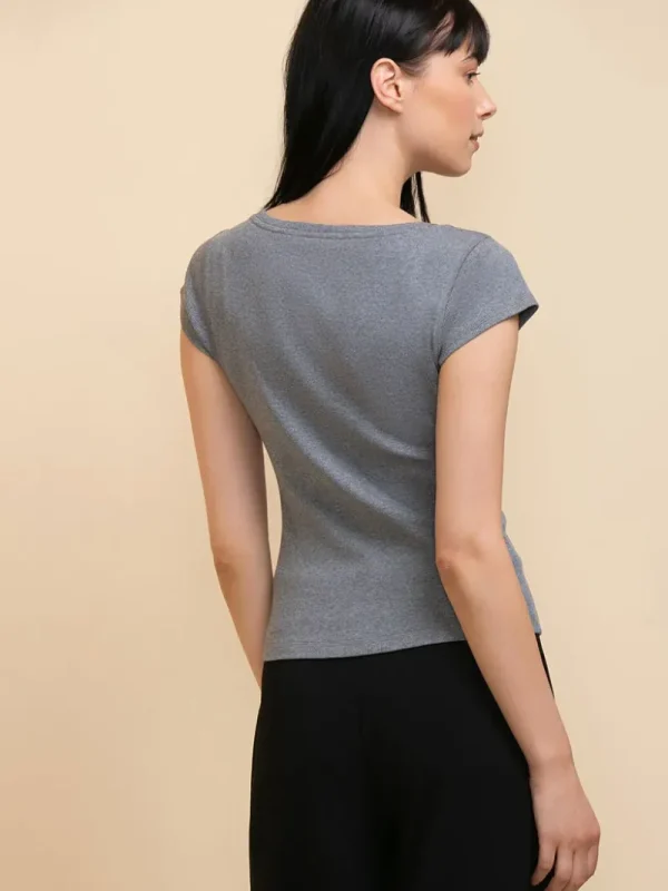 Ricki's Shirts & Blouses*Fitted Scoop-Neck Cap Sleeve Top