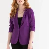 Ricki's Blazers*Hampton 3/4 Ruched Sleeve Ponte Blazer