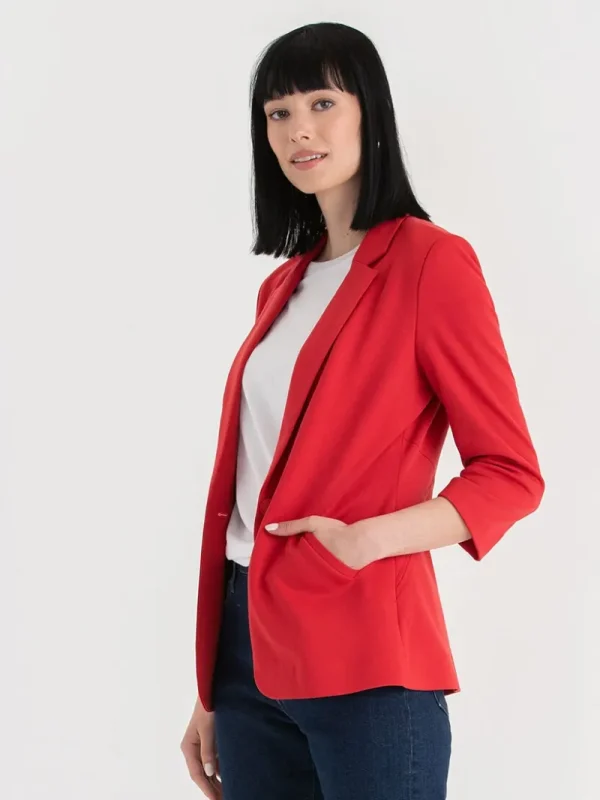 Ricki's Blazers*Hampton 3/4 Ruched Sleeve Ponte Blazer