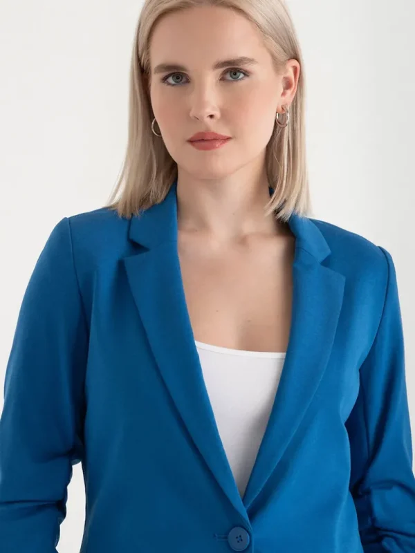 Ricki's Blazers*Hampton 3/4 Ruched Sleeve Ponte Blazer