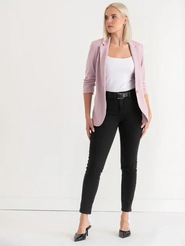 Ricki's Blazers*Hampton 3/4 Ruched Sleeve Ponte Blazer