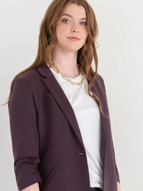 Ricki's Blazers*Hampton 3/4 Ruched Sleeve Ponte Blazer