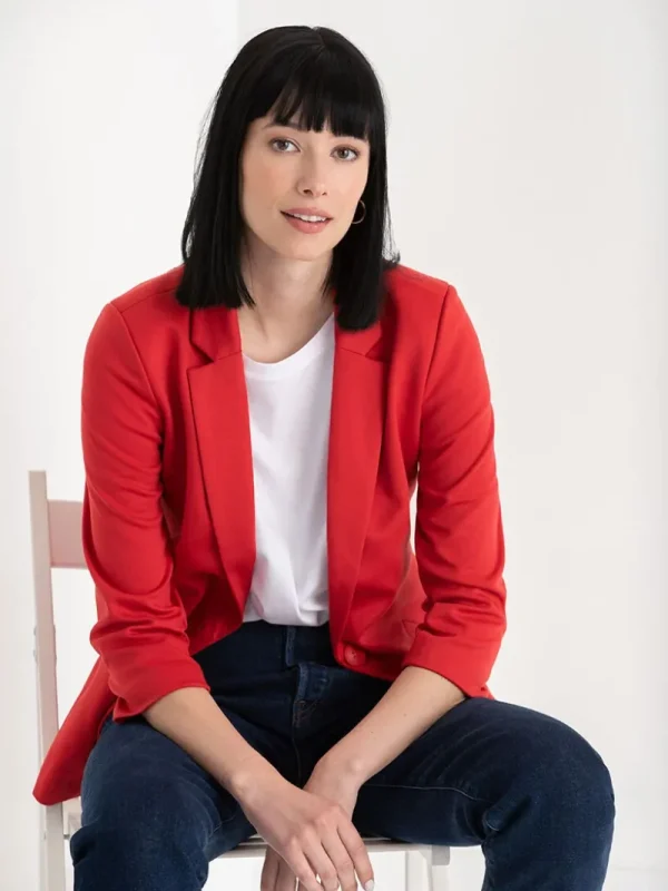 Ricki's Blazers*Hampton 3/4 Ruched Sleeve Ponte Blazer