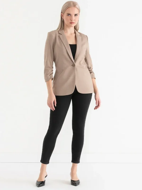 Ricki's Blazers*Hampton 3/4 Ruched Sleeve Ponte Blazer