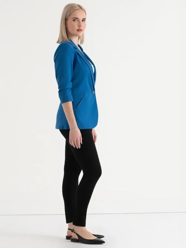 Ricki's Blazers*Hampton 3/4 Ruched Sleeve Ponte Blazer