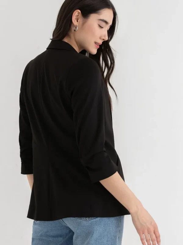 Ricki's Blazers*Hampton 3/4 Ruched Sleeve Ponte Blazer
