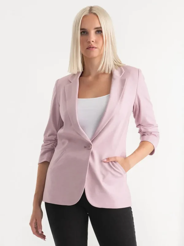 Ricki's Blazers*Hampton 3/4 Ruched Sleeve Ponte Blazer