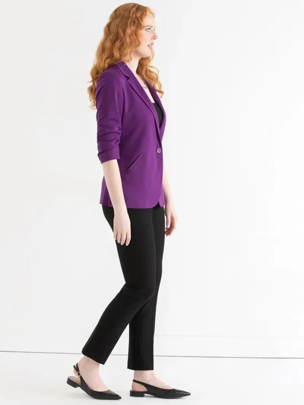 Ricki's Blazers*Hampton 3/4 Ruched Sleeve Ponte Blazer