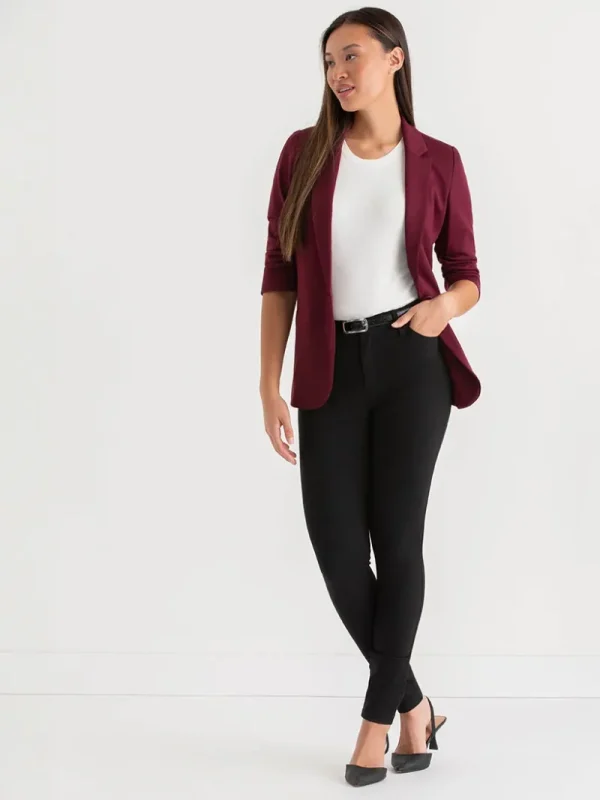 Ricki's Blazers*Hampton 3/4 Ruched Sleeve Ponte Blazer