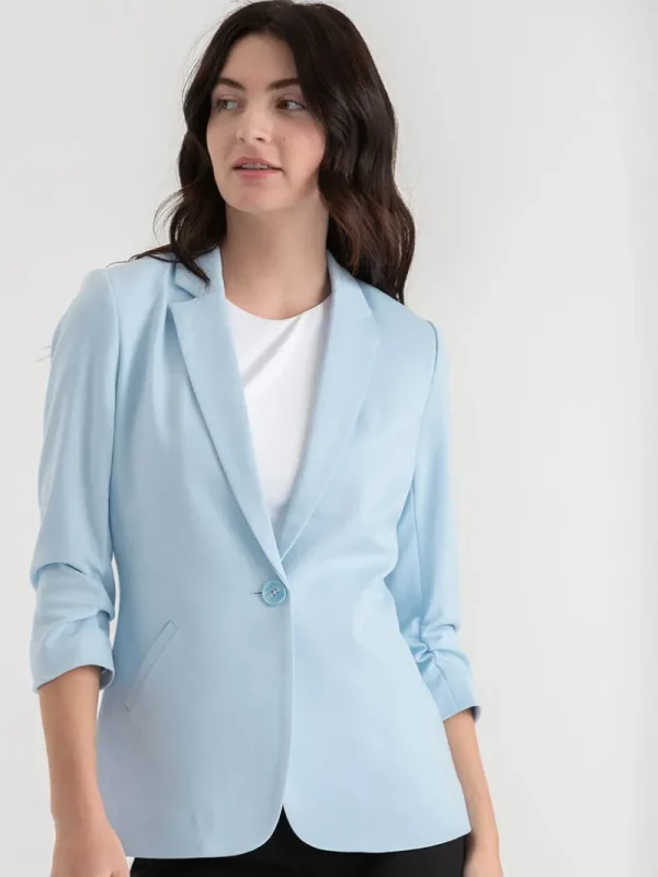 Ricki's Blazers*Hampton 3/4 Ruched Sleeve Ponte Blazer