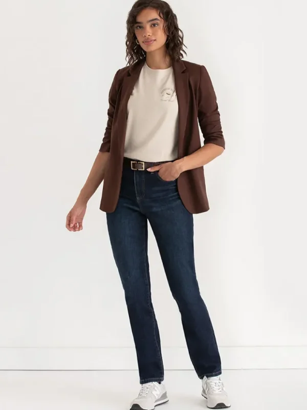 Ricki's Blazers*Hampton 3/4 Ruched Sleeve Ponte Blazer