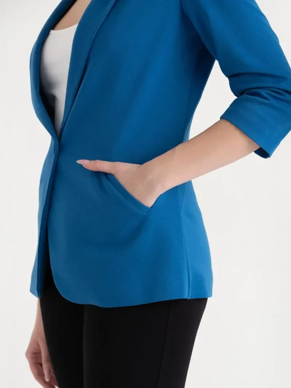 Ricki's Blazers*Hampton 3/4 Ruched Sleeve Ponte Blazer