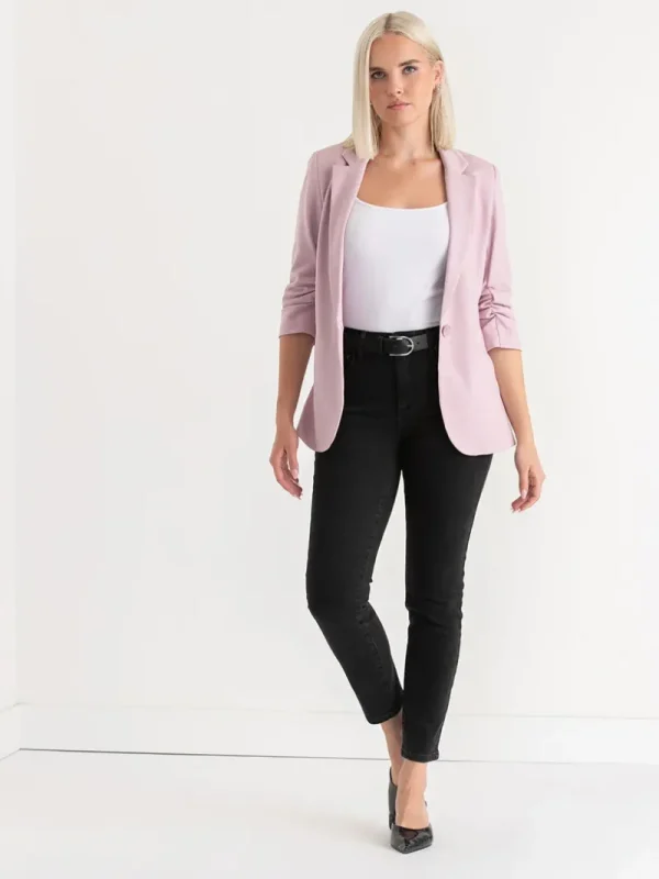 Ricki's Blazers*Hampton 3/4 Ruched Sleeve Ponte Blazer