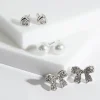 Ricki's Earrings*Heart, Pearl + Bow Stud Earrings Trio