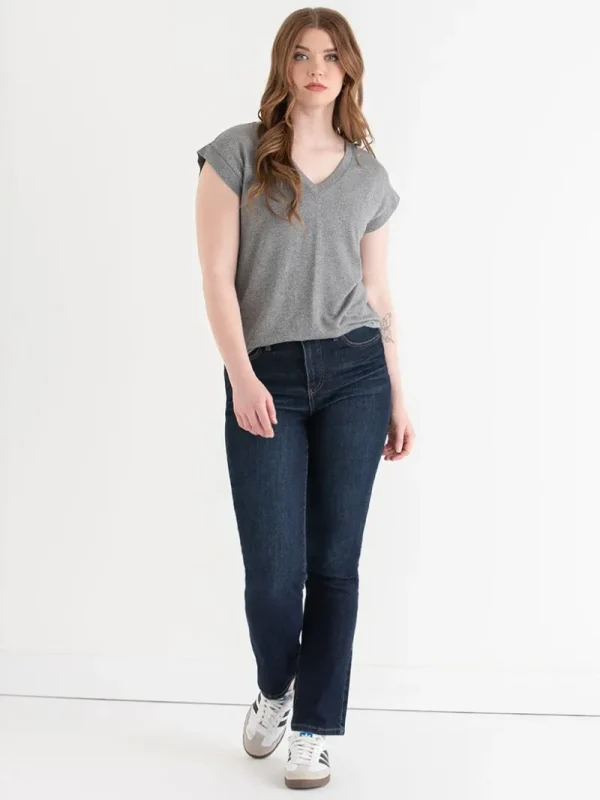 Ricki's Tees & Tanks*Holly V-Neck Hacci Top