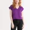 Ricki's Tees & Tanks*Holly V-Neck Hacci Top
