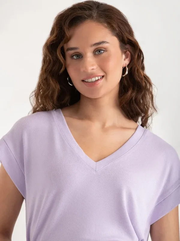 Ricki's Tees & Tanks*Holly V-Neck Hacci Top