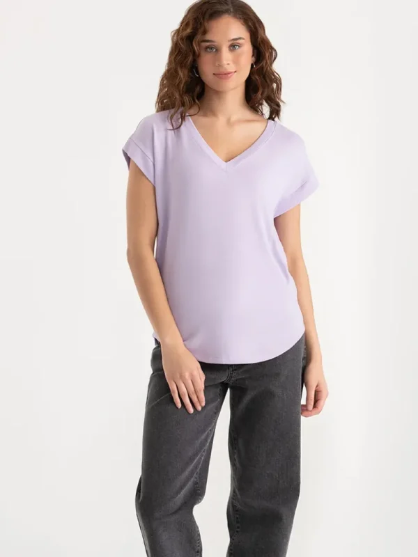 Ricki's Tees & Tanks*Holly V-Neck Hacci Top