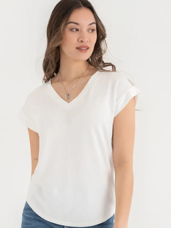 Ricki's Tees & Tanks*Holly V-Neck Hacci Top