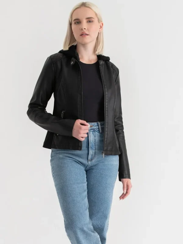 Ricki's Coats & Jackets*Hooded Faux Leather Jacket