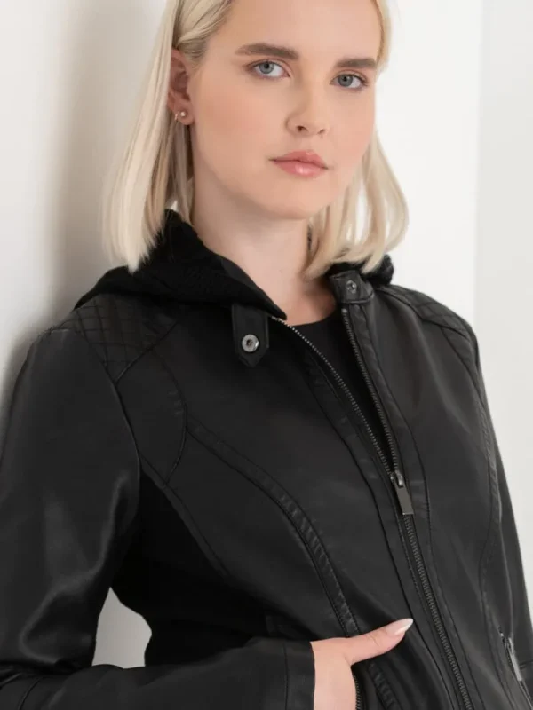 Ricki's Coats & Jackets*Hooded Faux Leather Jacket