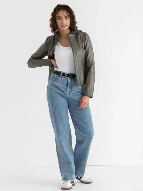 Ricki's Coats & Jackets*Hooded Faux Leather Jacket