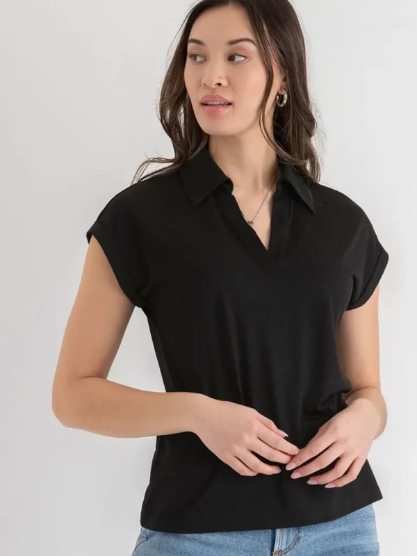 Ricki's Tees & Tanks*Johnny Collar Tee